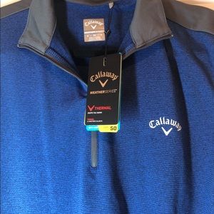 NWT Callaway WeatherSeries Blue 1/4 Zip Pullover S